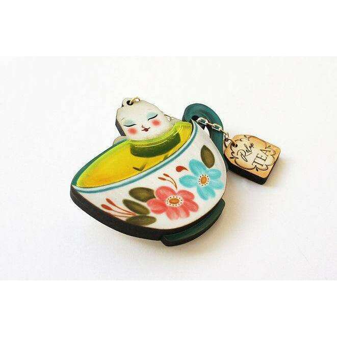 Relax Tea Brooch by LaliBlue - Quirks!
