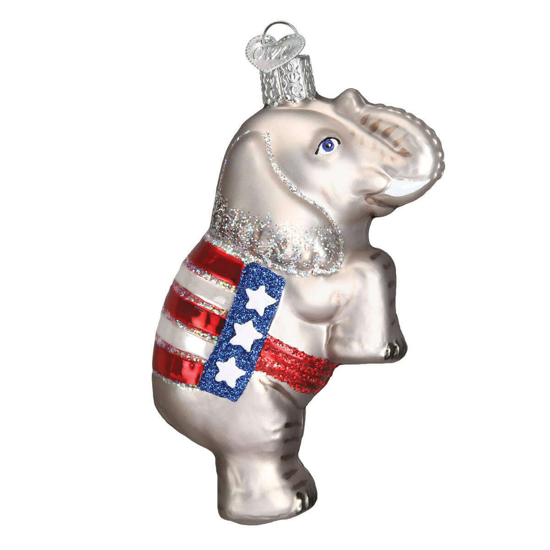 Old World Christmas Republican Elephant Blown Glass Ornament