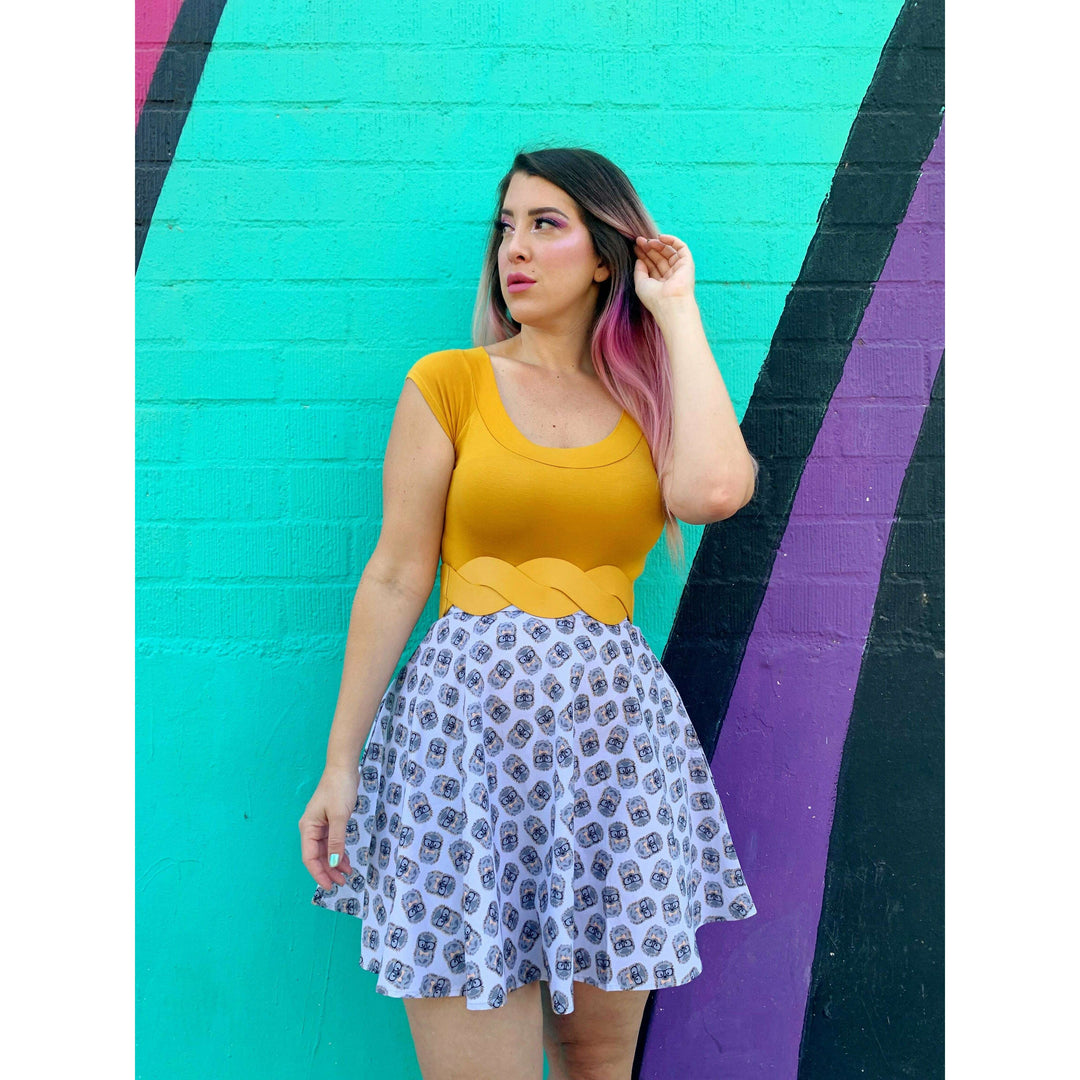 Retro Boat Neck Top in Mustard