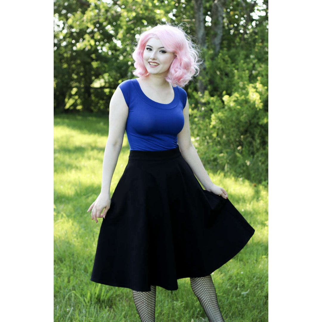Retro Boat Neck Top in Royal Blue - 4X only, 1 left!