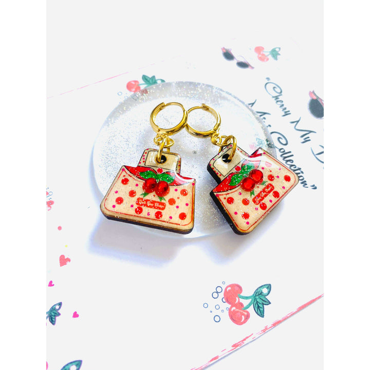 Retro Cherry Handbag Earrings by Rosie Rose Parker