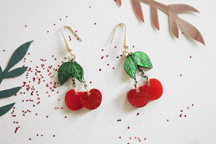 Retro Cherry Statement Earrings by Laliblue - Quirks!