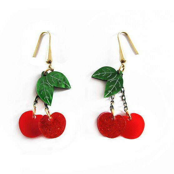 Retro Cherry Statement Earrings by Laliblue - Quirks!