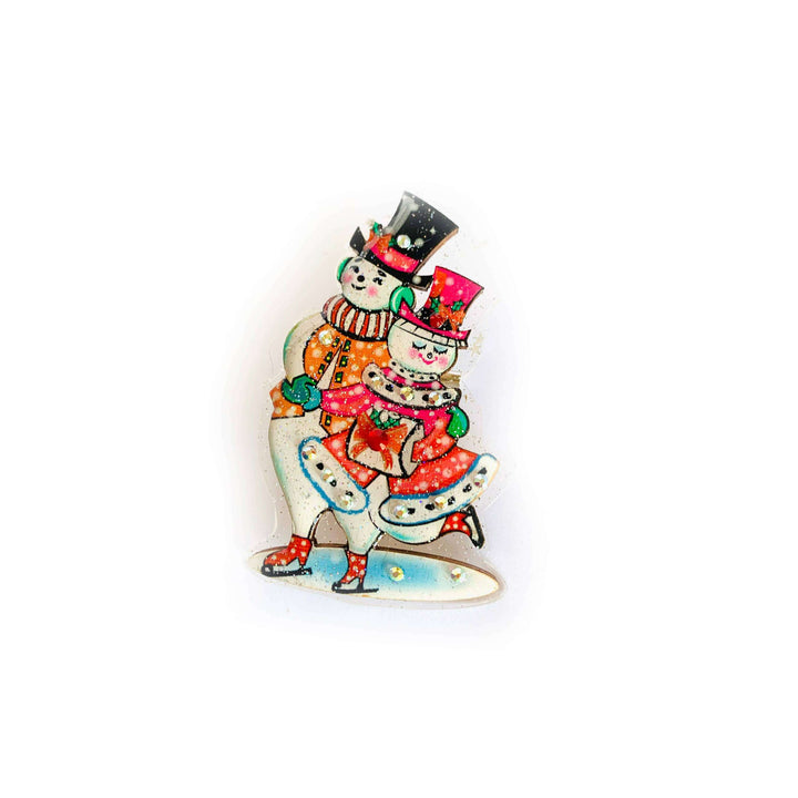 Retro Dancing Snowman Brooch by Rosie Rose Parker
