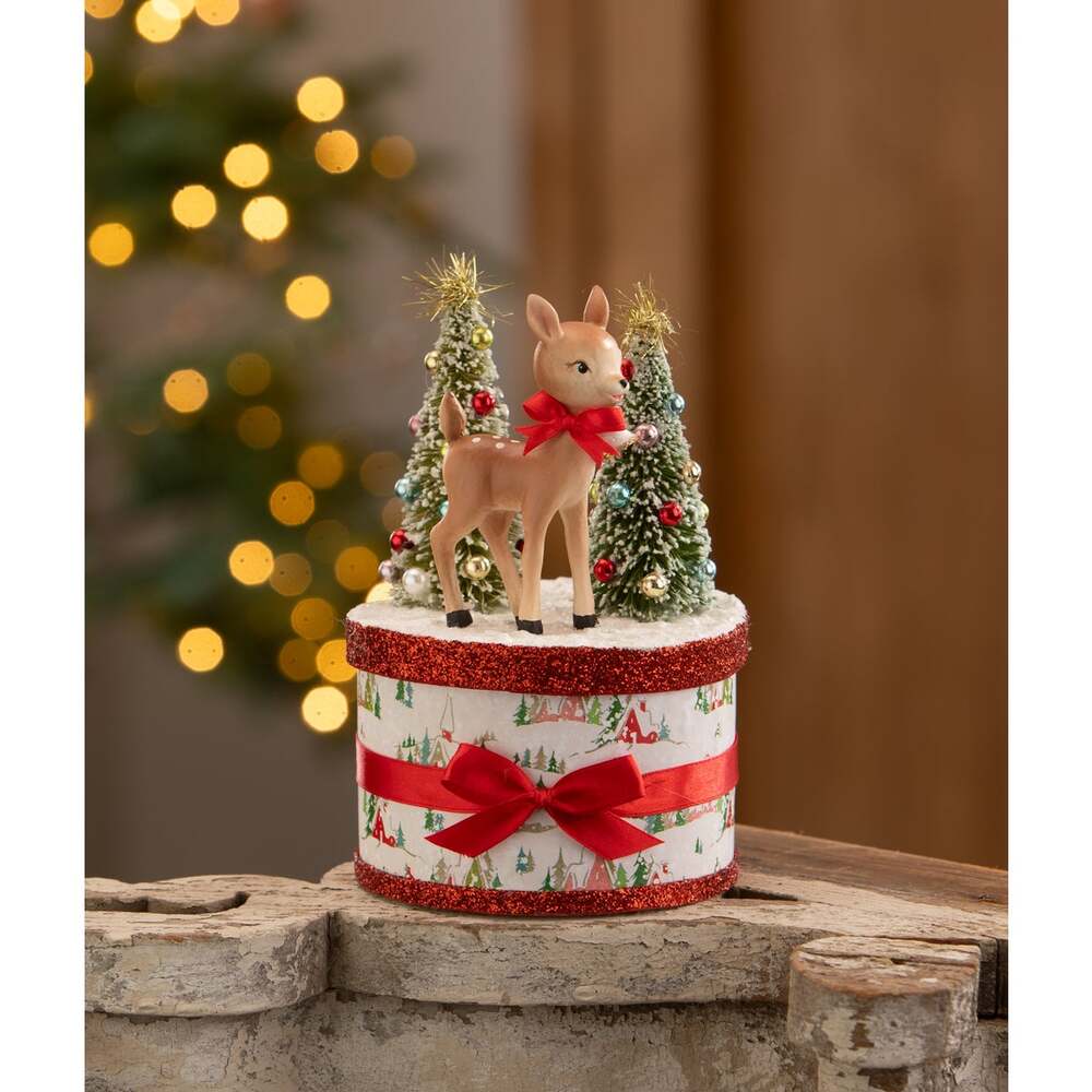 Retro Ruby Reindeer on Box by Bethany Lowe Designs 3