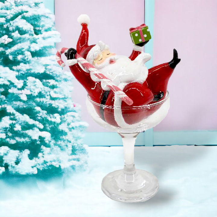 Retro Santa in Martini Glass by December Diamonds