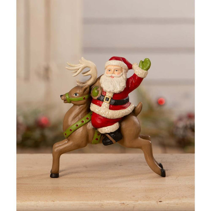 Retro Santa Riding Reindeer by Bethany Lowe Designs