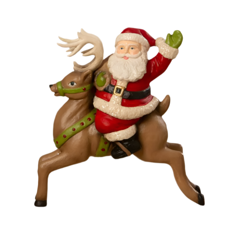 Retro Santa Riding Reindeer by Bethany Lowe Designs