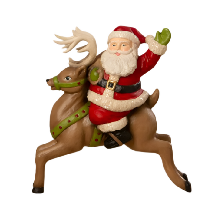 Retro Santa Riding Reindeer by Bethany Lowe Designs