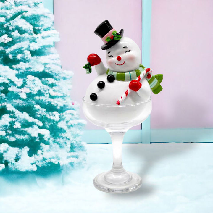 Retro Snowman in Martini Glass by December Diamonds