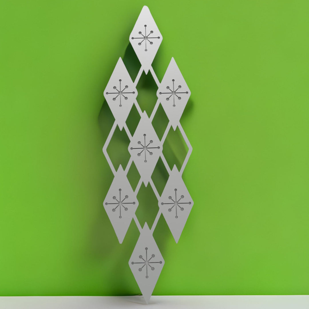 Midcentury Modern Jacks & Diamonds Lattice Rhomb Wall Decor Panels