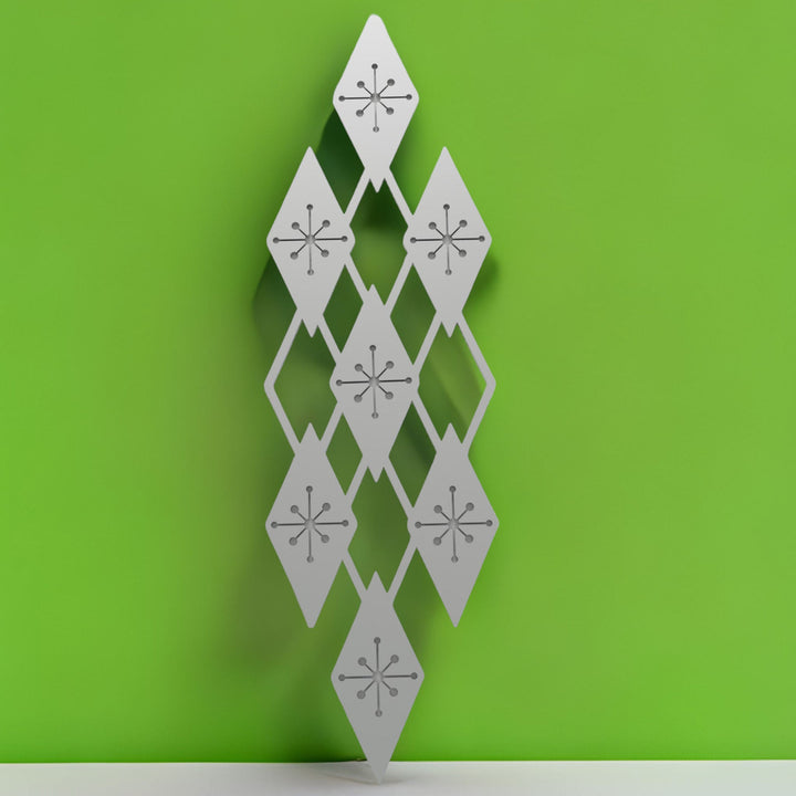 Midcentury Modern Jacks & Diamonds Lattice Rhomb Wall Decor Panels