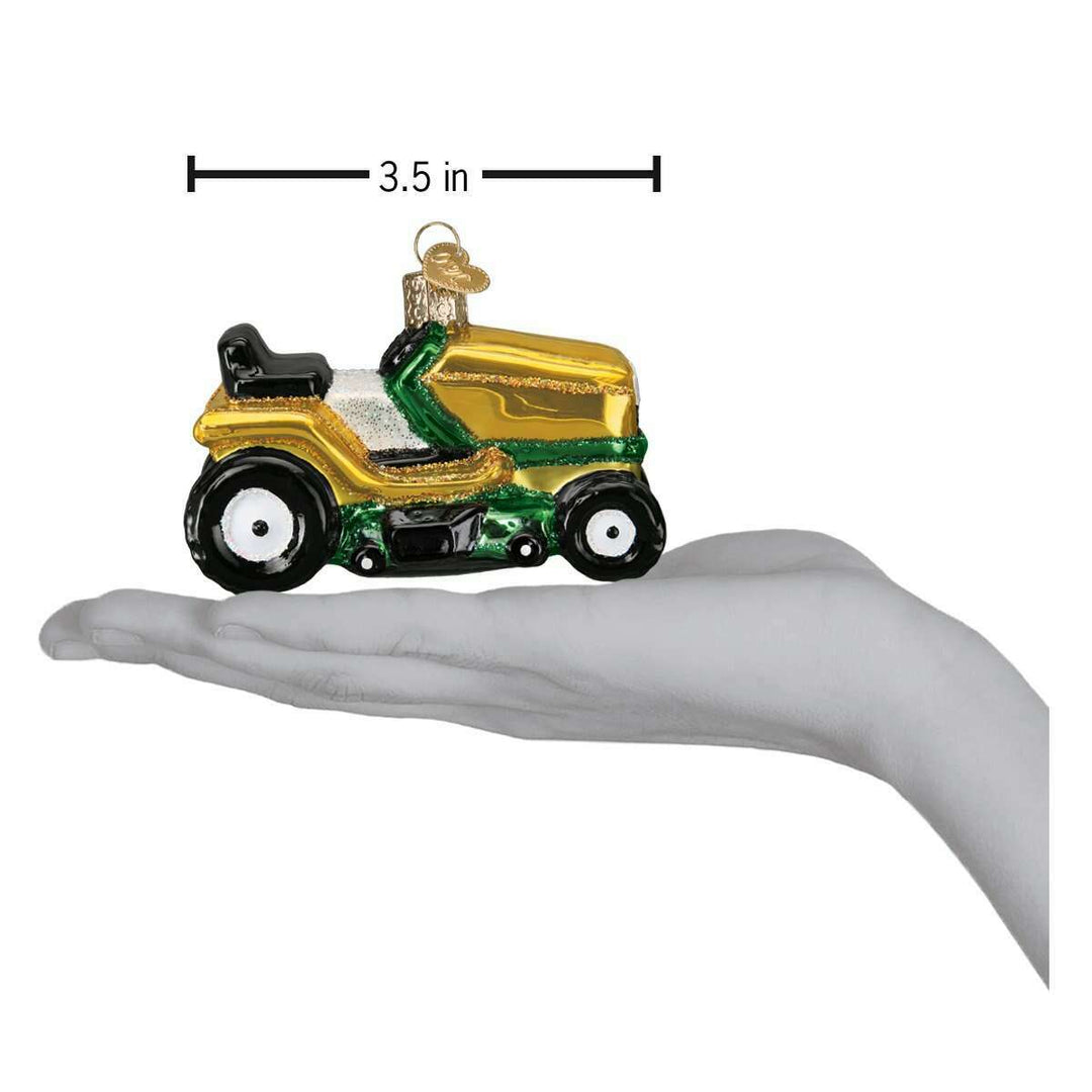Old World Christmas Riding Lawn Mower Blown Glass Ornament