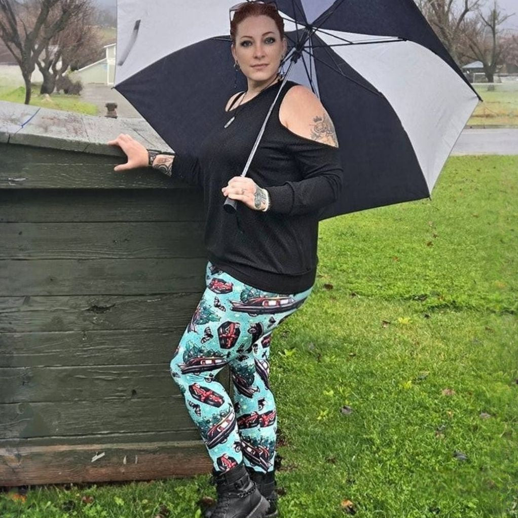 Christmas Ride (Semi-Exclusive) - Goth Creepmas High-quality Handcrafted Vibrant Leggings