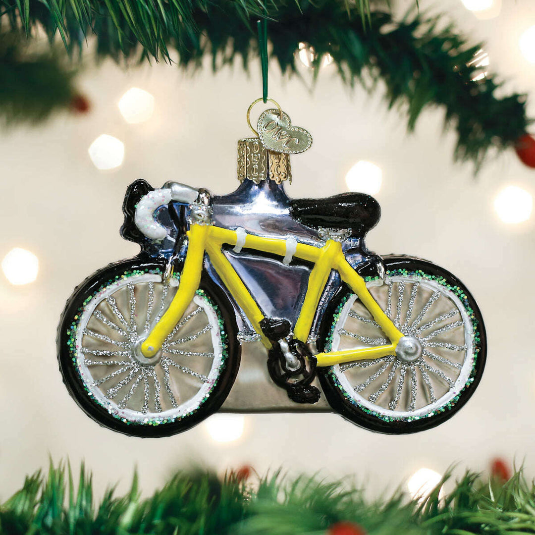 Old World Christmas Road Bike Blown Glass Ornament