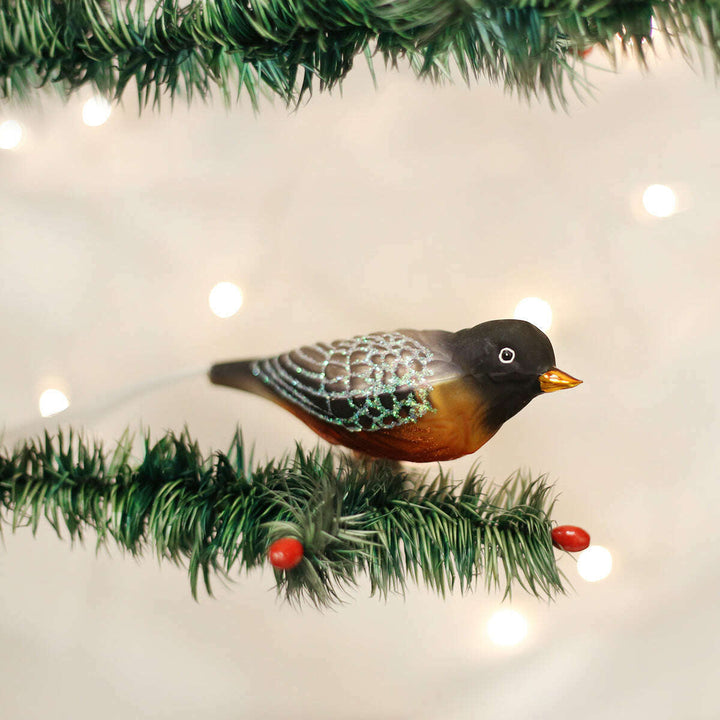 Old World Christmas Robin Blown Glass Ornament