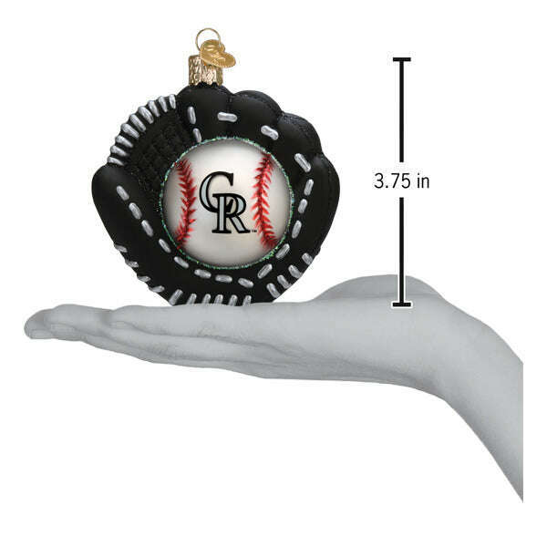 Old World Christmas Rockies Baseball Mitt Blown Glass Ornament