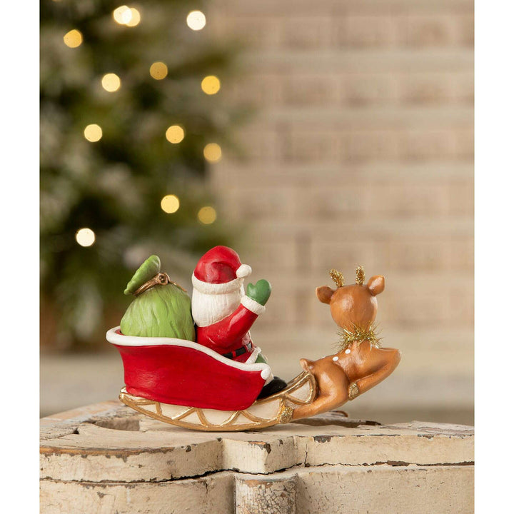 Rocking Santa in Sleigh by Bethany Lowe Designs, image 2