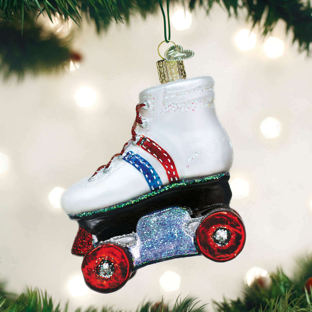 Old World Christmas Roller Skate Blown Glass Ornament
