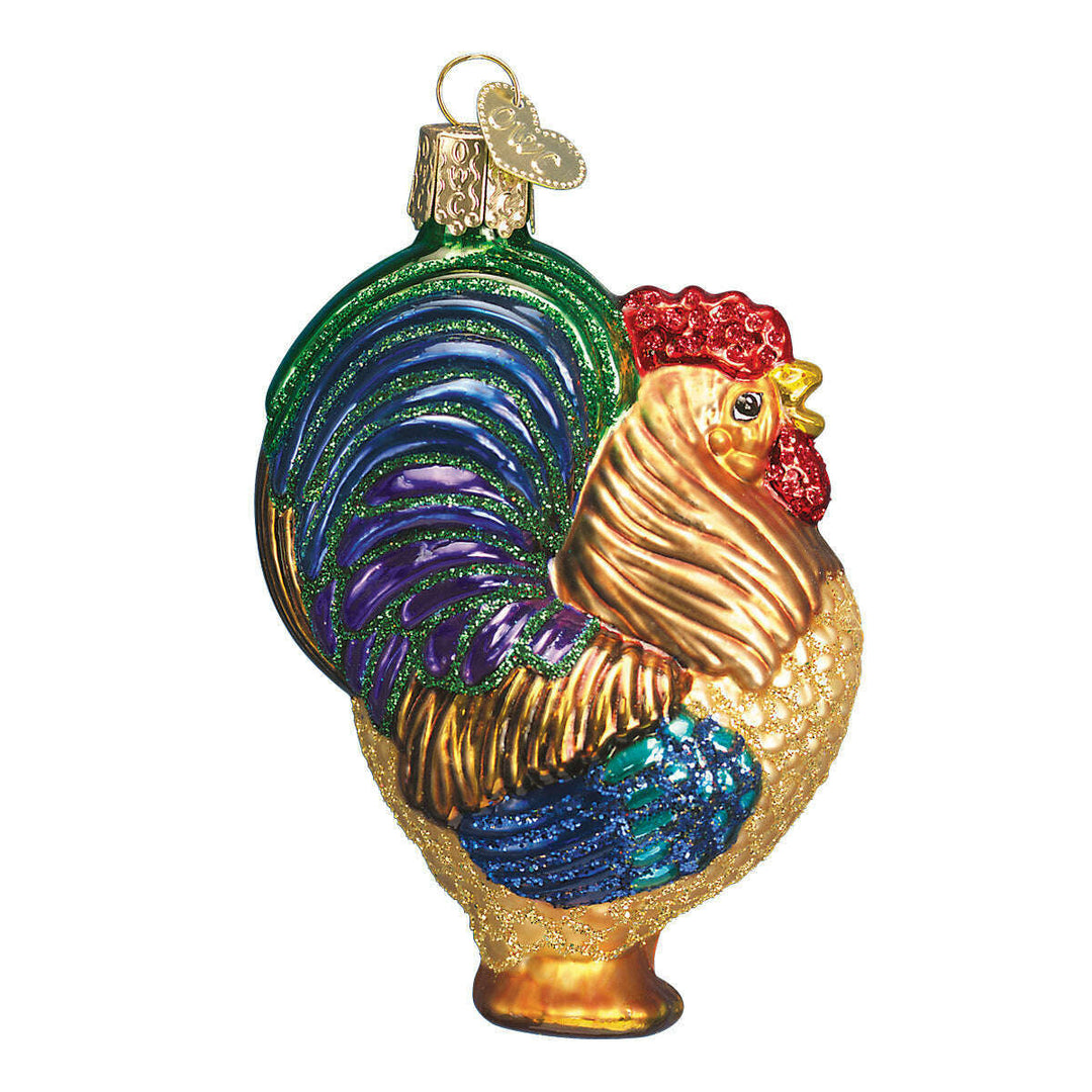 Old World Christmas Rooster Blown Glass Ornament