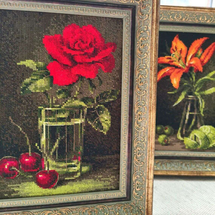 Rose and Sweet Cherry R2123 Counted Cross Stitch Kit