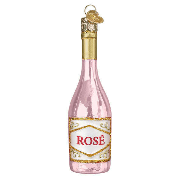 Old World Christmas Rose Wine Blown Glass Ornament