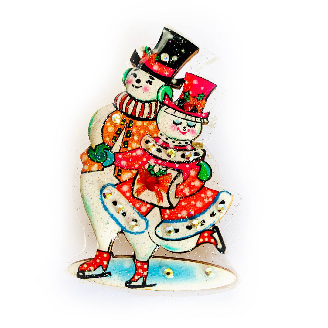 rosie rose parker snowman christmas brooch