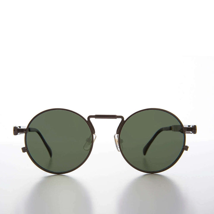 Round Gunmetal Metal Goth Steampunk Sunglass - Ivan 5