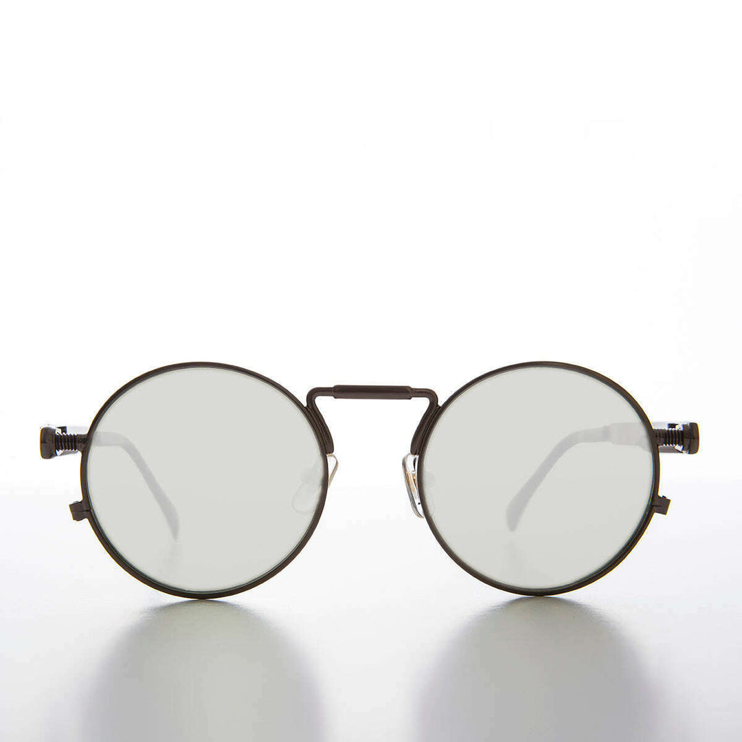 Round Gunmetal Metal Goth Steampunk Sunglass - Ivan 5
