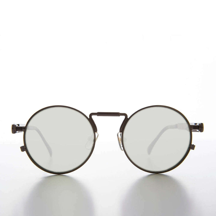 Round Gunmetal Metal Goth Steampunk Sunglass - Ivan 5