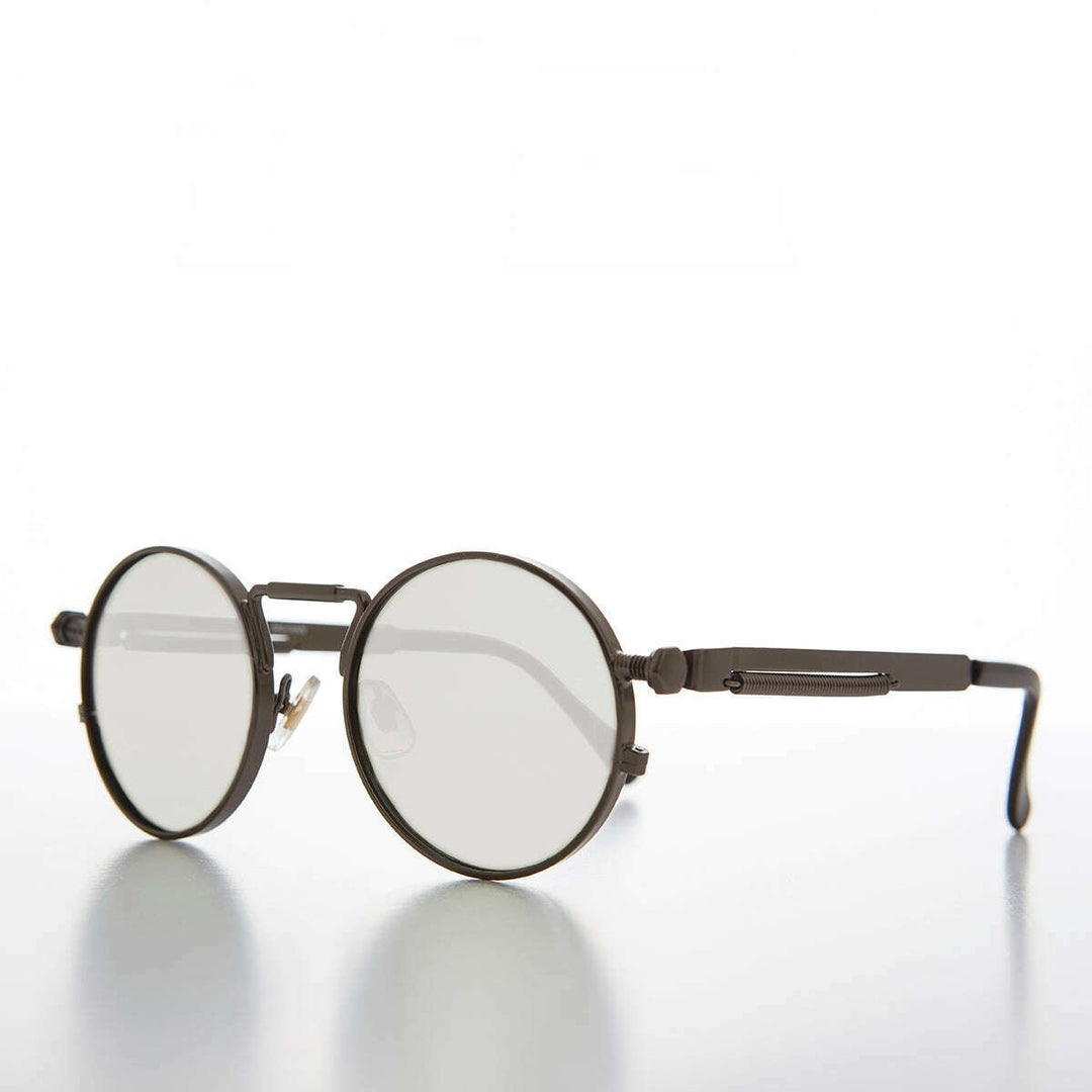 Round Gunmetal Metal Goth Steampunk Sunglass - Ivan 5