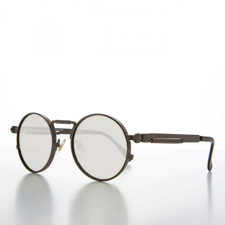 Round Gunmetal Metal Goth Steampunk Sunglass - Ivan 5