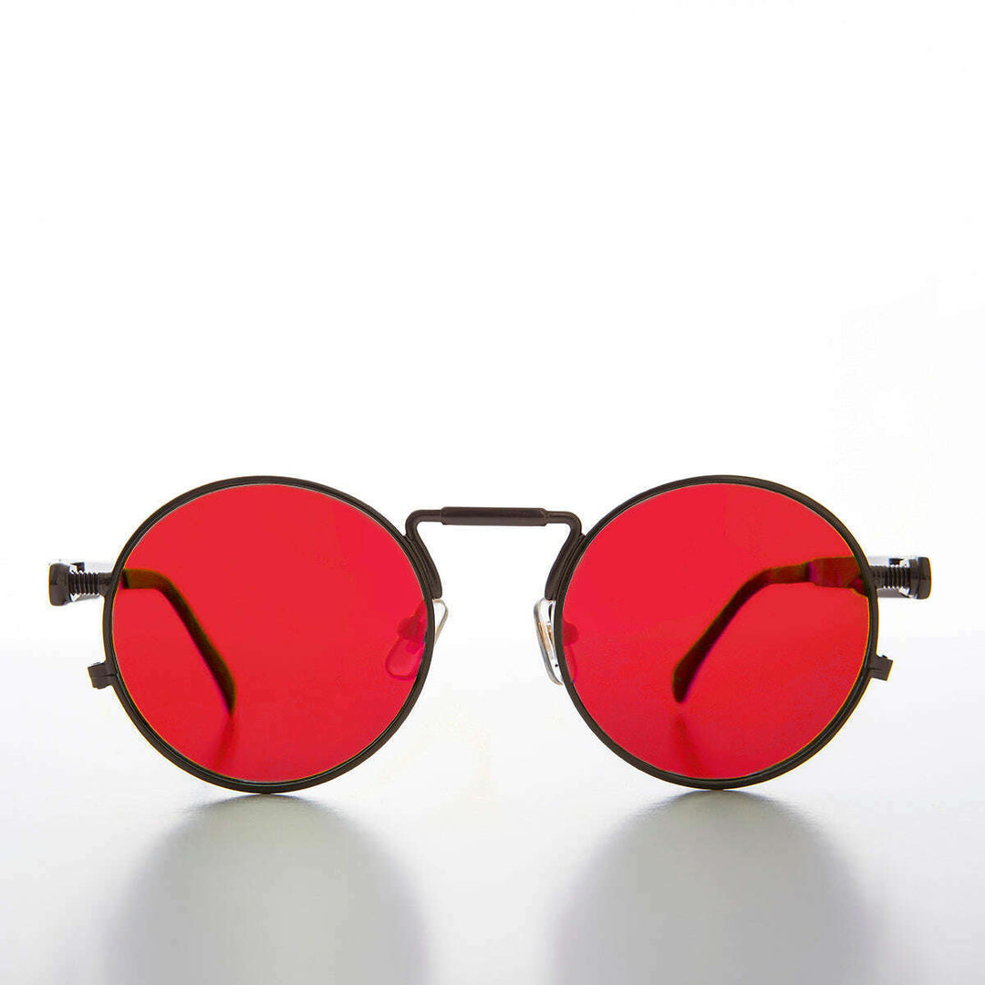 Round Gunmetal Metal Goth Steampunk Sunglass - Ivan 5