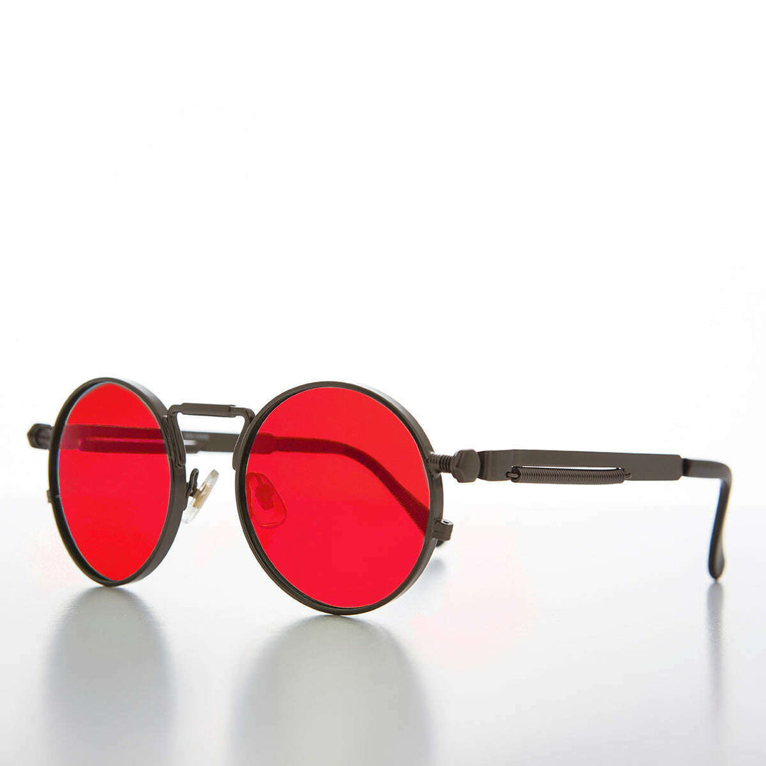 Round Gunmetal Metal Goth Steampunk Sunglass - Ivan 5