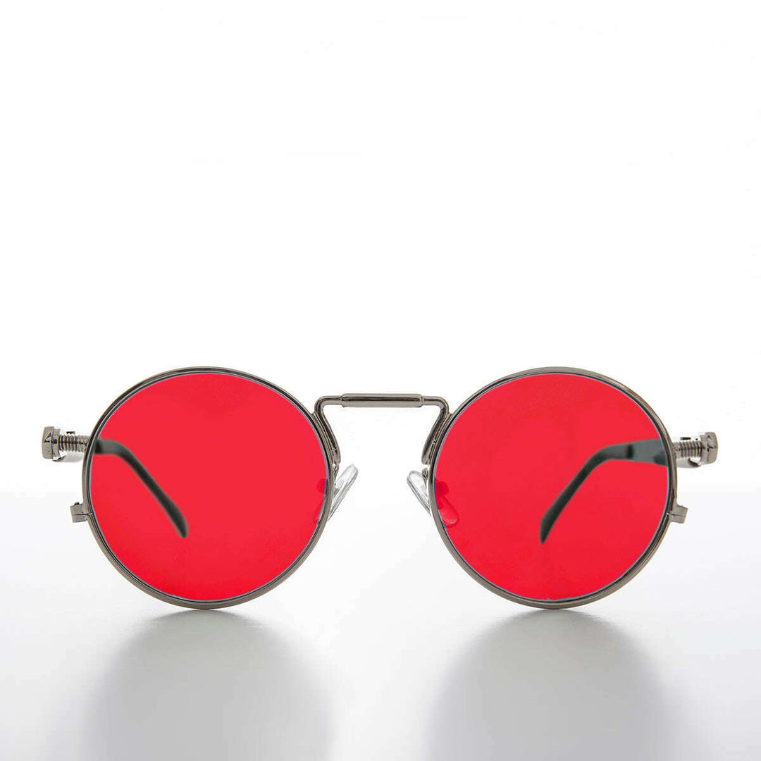 Round Silver Goth Steampunk Sunglass - Ivan 1