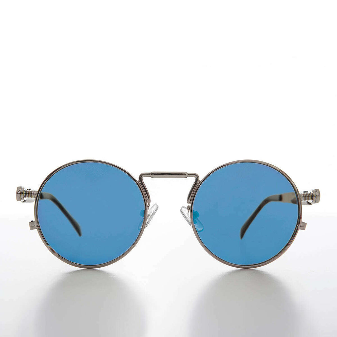 Round Silver Goth Steampunk Sunglass - Ivan 1