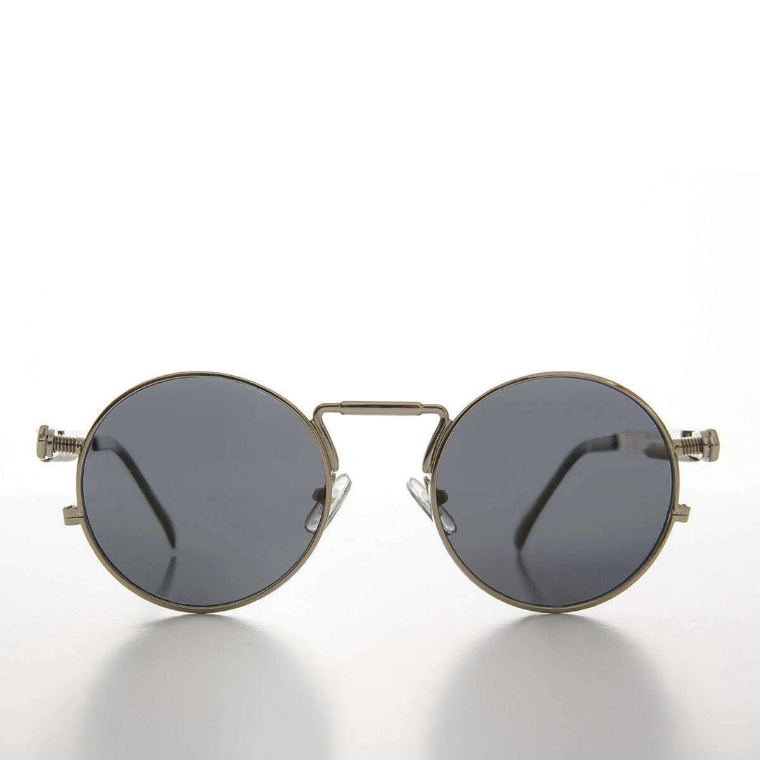 Round Silver Goth Steampunk Sunglass - Ivan 1