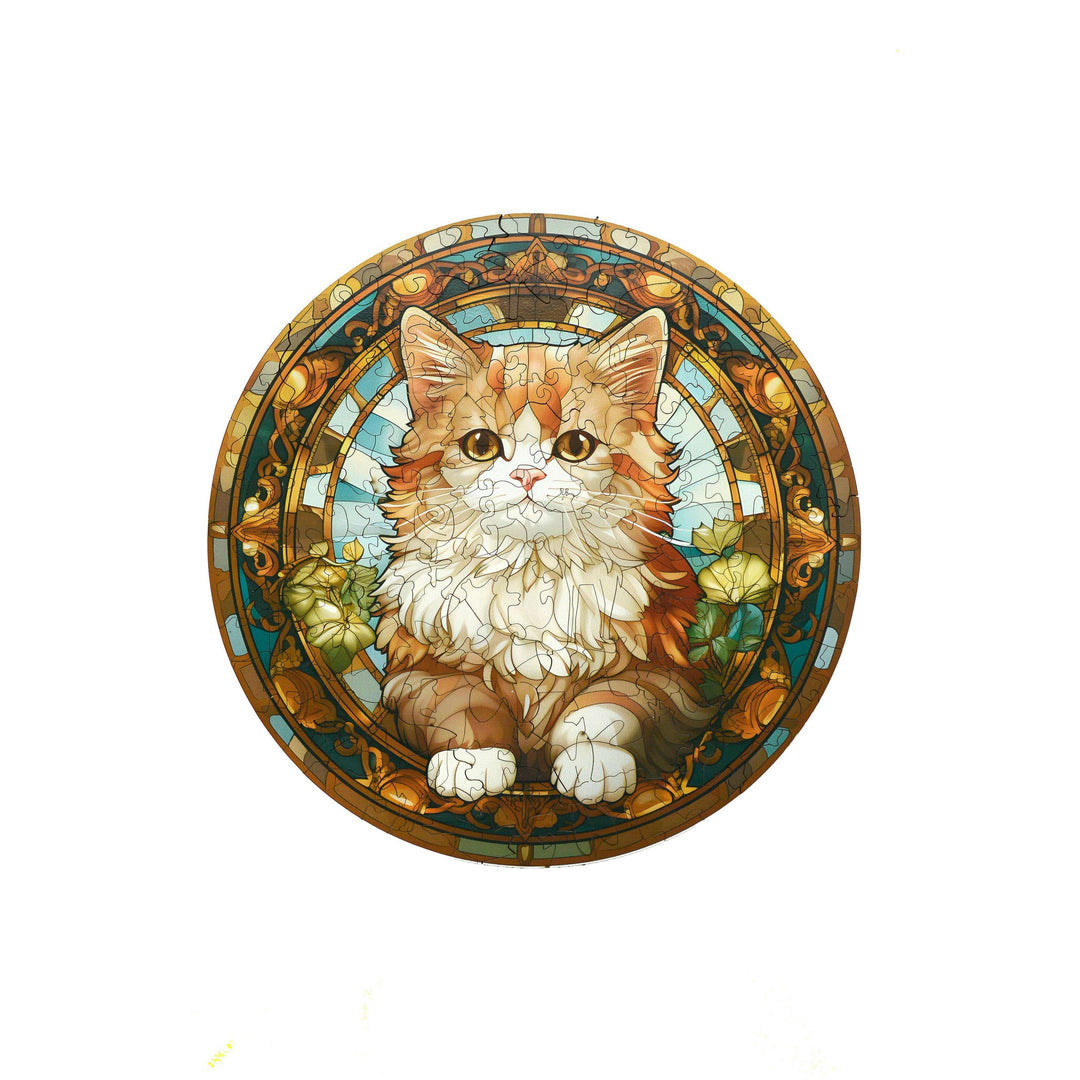 Royal Cat- Jigsaw Wooden Puzzle by Wizardi F07N9-33