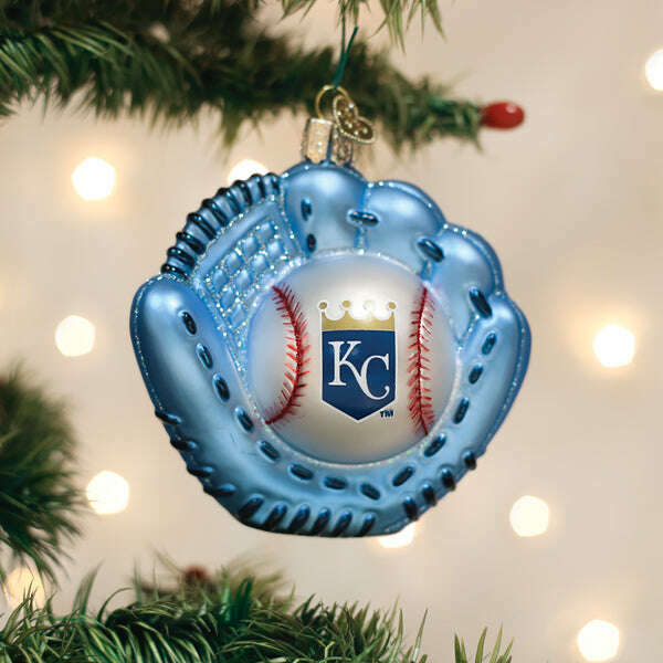 Old World Christmas Royals Baseball Mitt Blown Glass Ornament