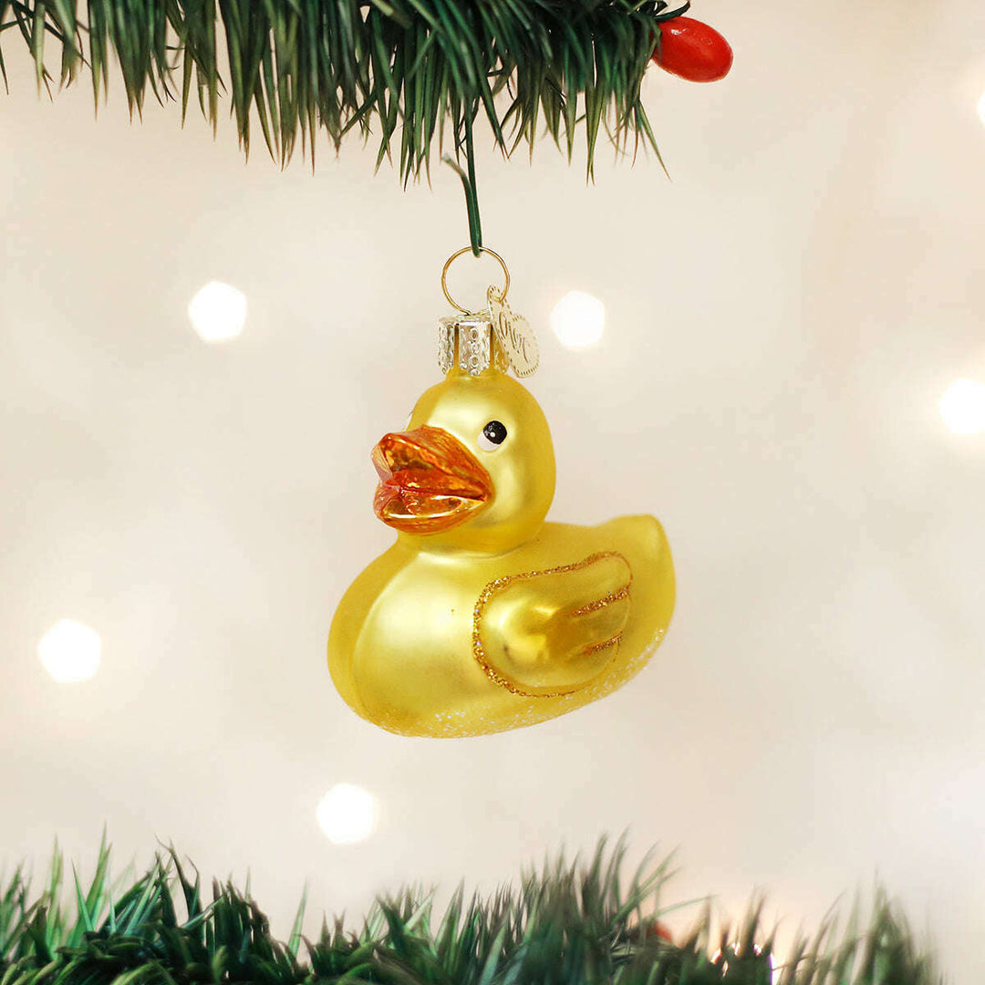 Old World Christmas Rubber Ducky Blown Glass Ornament