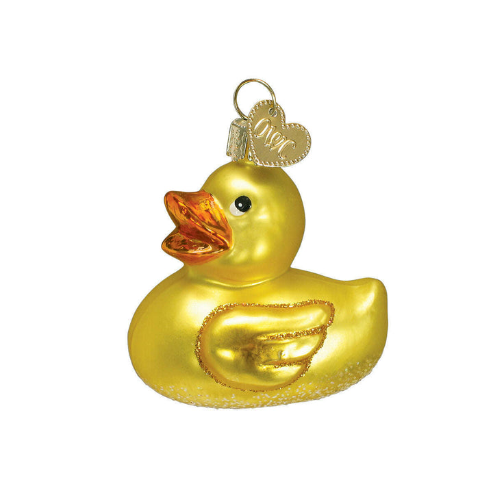 Old World Christmas Rubber Ducky Blown Glass Ornament