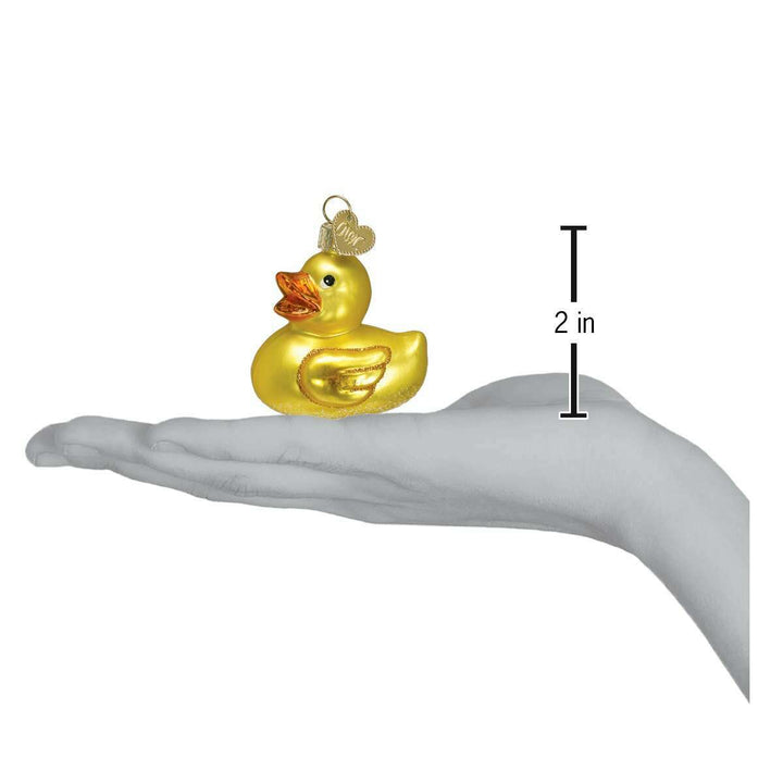 Old World Christmas Rubber Ducky Blown Glass Ornament