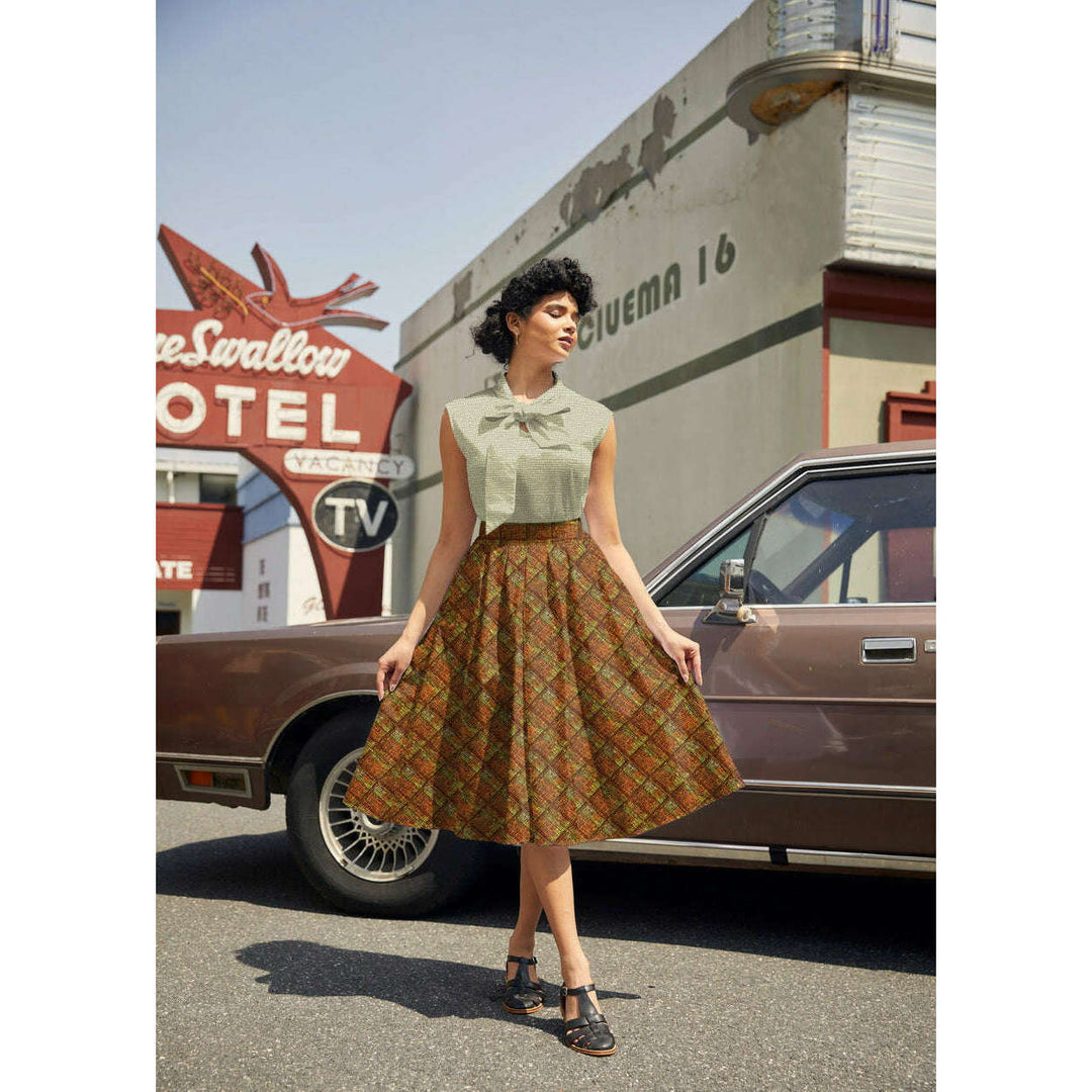 Rust Plaid Doris Skirt