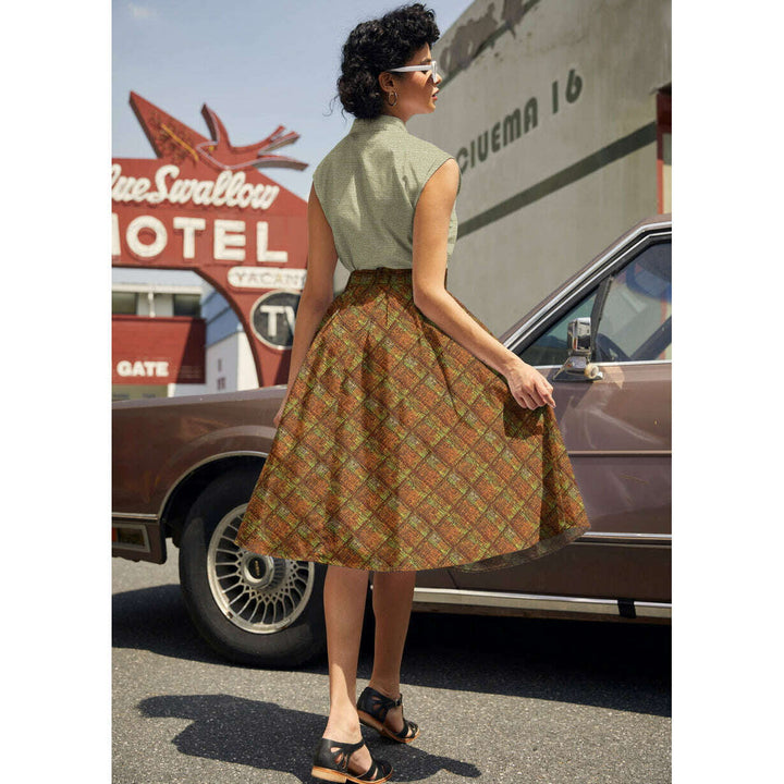 Rust Plaid Doris Skirt