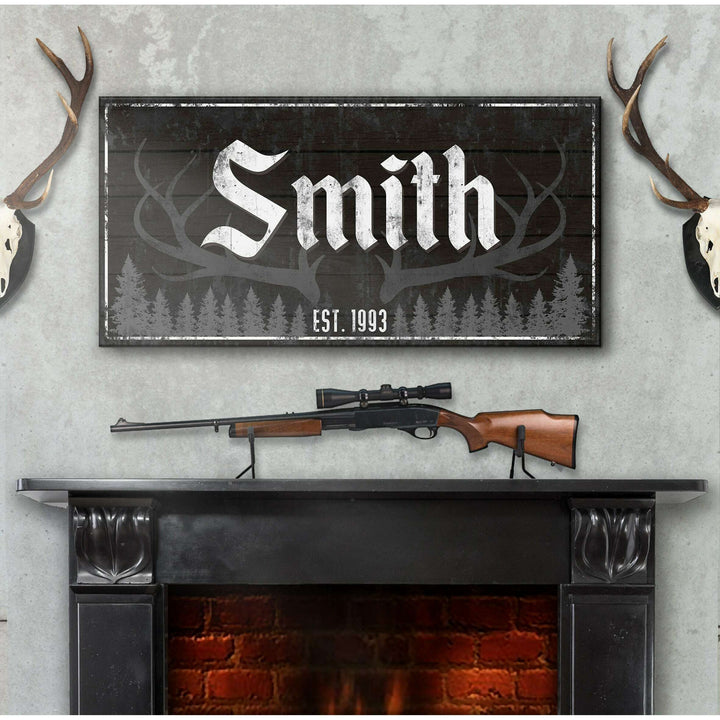 Rustic Family Antler Sign III