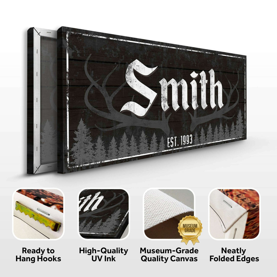 Rustic Family Antler Sign III