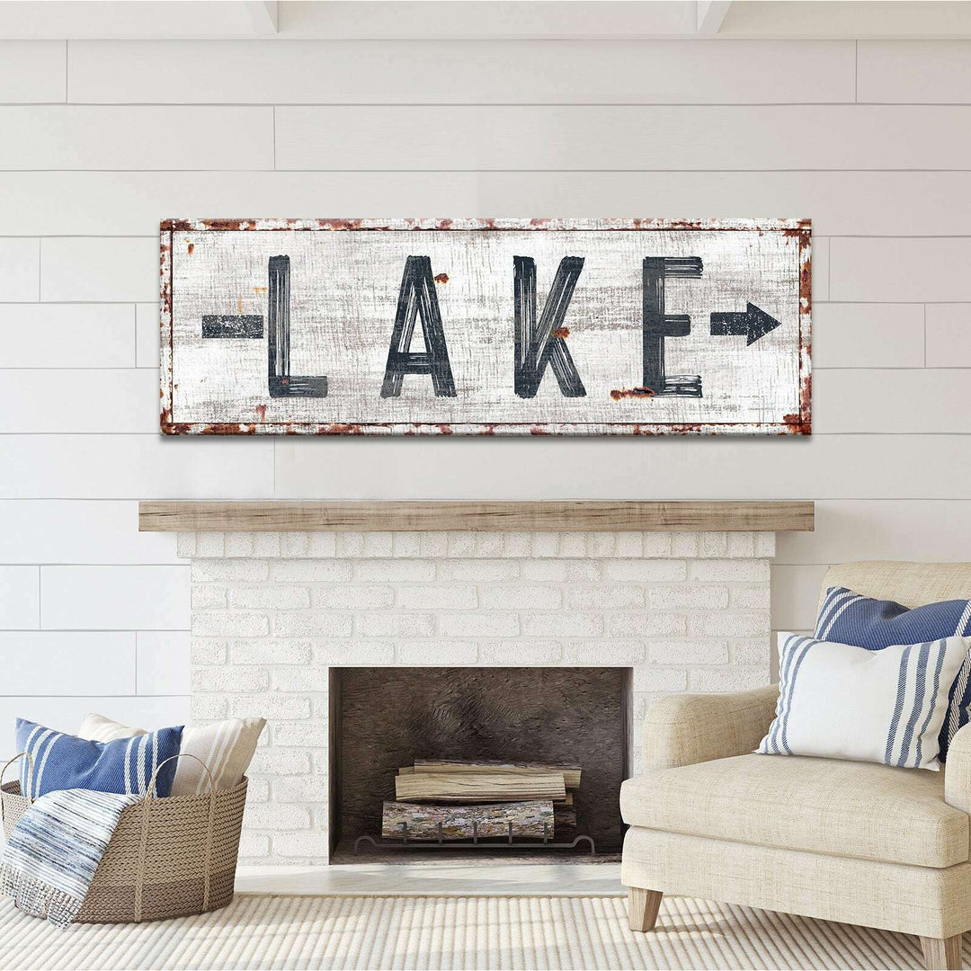 Rustic Lake Arrow Sign