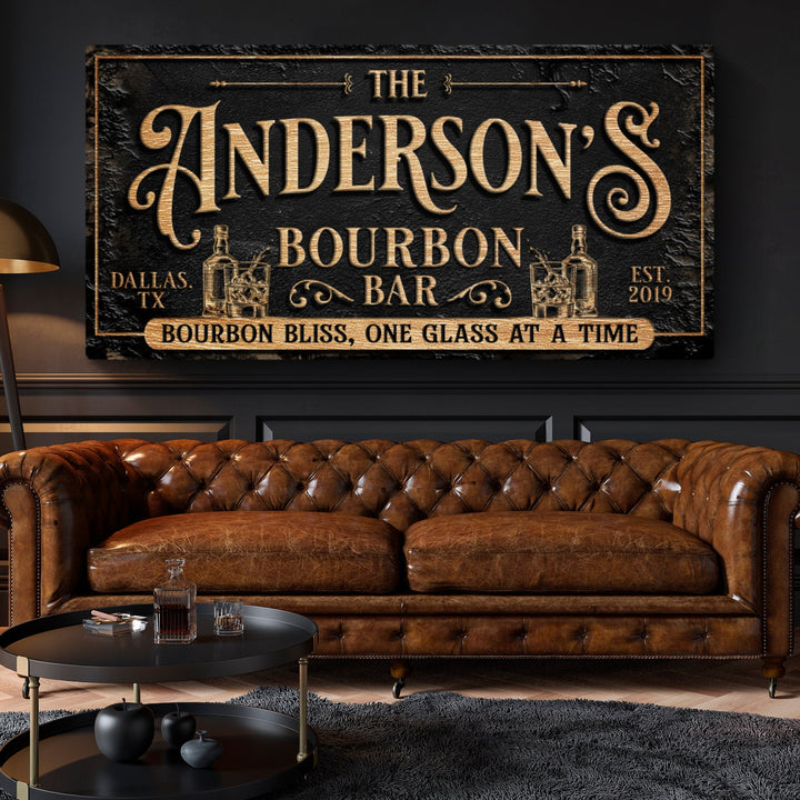 Personalized Bourbon Bar Sign III