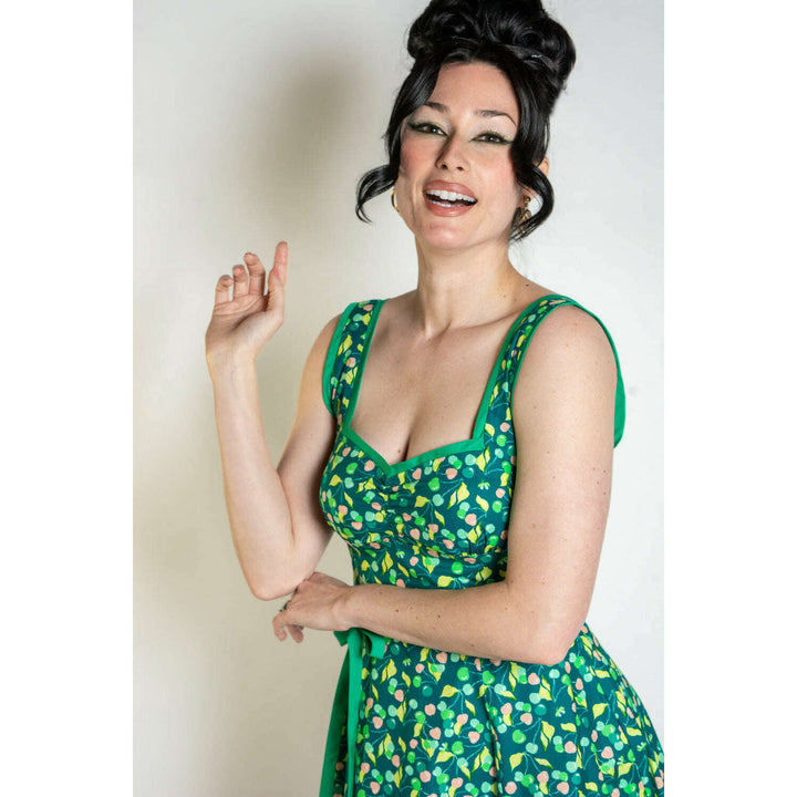 Sadie Dress- Green Cherries*sale