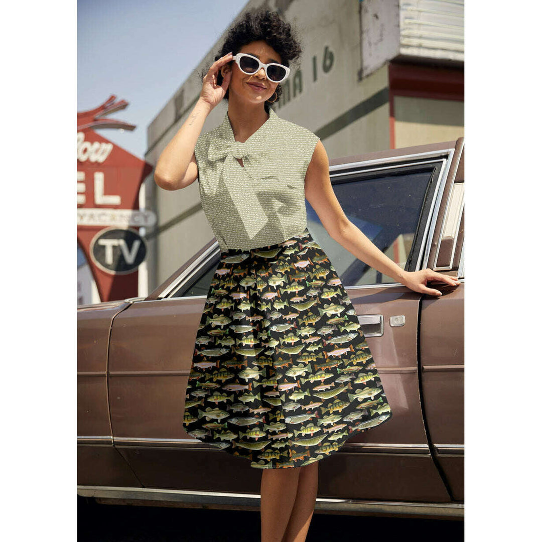 Sage Dot Bow Top
